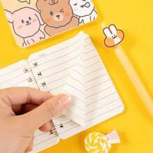 1 件卡通 A7 內襯筆記本,可攜式迷你口袋記事本,學生文具,顏色隨機 - 彩色 - 查看 5