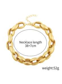 1 件歐美誇張粗鏈嘻哈風格 Ccb 暗金銀項鍊女式 - 銀色 - 查看 7