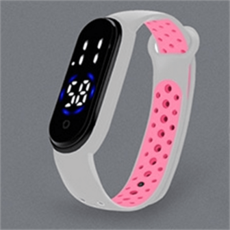 1 Pieza Reloj Impermeable Deportivo Para Hombre Con Pantalla Táctil Led, Luces Para Correr, Visualización De 24 Horas, Calendario, Correa De Silicona Bicolor, Adecuada Para El Uso Diario De Estudiantes Y Parejas