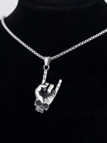 Make A Bold Statement With This Punk Men's Metal Rock Skull Pendant Necklace