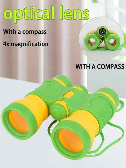1st grönt teleskop för barn, pojkar och flickor, leksak, HD-utomhus mini bärbar kikare, 3-12 år gammal, teleskop, kikare, bini, tält för barn