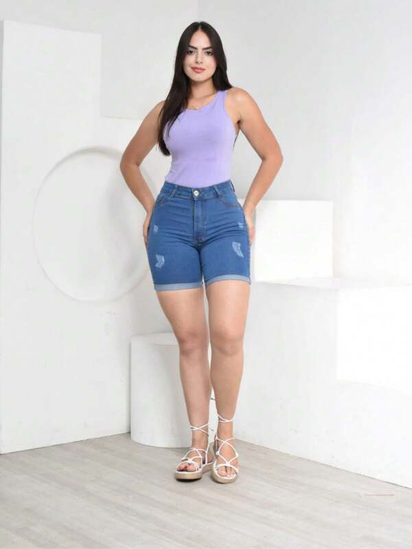 Bermuda clara com lycra