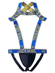 Jockmail Shoulder Strap 2-In-1 Jockstrap & Briefs For Men, Sexy Sporty Underwear - Blue - View 2