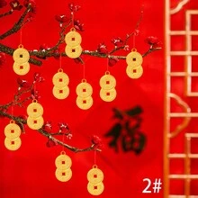 1set Chinese New Year Tree Pot Decoration With Lucky & Fortune Tree Shaped Pendant - Multicolor - View 3