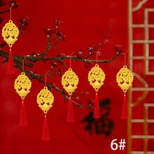 1set Chinese New Year Tree Pot Decoration With Lucky & Fortune Tree Shaped Pendant - Multicolor - View 7