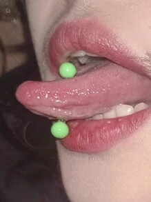 1支柔軟的啞鈴舌環,彩色柔性舌頭珠寶,適合康復期14g 長度16mm - 軟桿槓鈴 - 查看 14