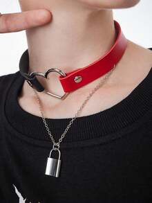 1入女士火焰元素掛墜pu項鍊 - 彩色 - 查看 1