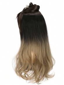 Extensiones de cabello de fibra sintética resistente al calor de 18 pulgadas, con acabado mate y temperatura alta, ombre ondulado largo, apto para uso diario - Degradado - Ver 6