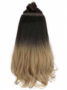 Extensiones de cabello de fibra sintética resistente al calor de 18 pulgadas, con acabado mate y temperatura alta, ombre ondulado largo, apto para uso diario - Degradado - Ver 5