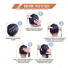 Cabelo Crochet Tranças Box Braids Pré-Looped Crochet Hair 3 Pacotes de Pequenas Tranças Crochet Box Braids Tranças Box Braids sem Nó Extensão de Cabelo Box Braids Crochet - Light Brown - Visão 7