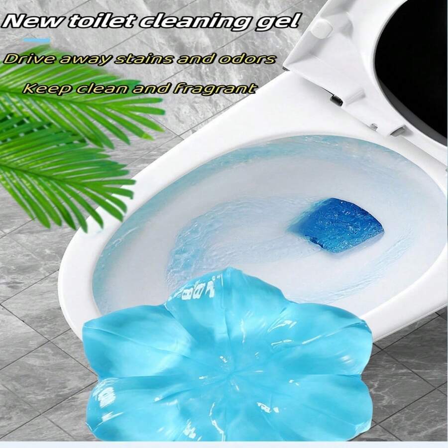 Toilet Deodorant Gel With Small Flowers, Toilet Cleaning Gel With Fragrance For Bathroom (Toilet) - Blue - View 1