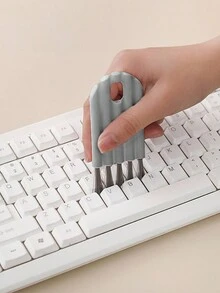 1 件鍵盤清潔刷 - 靈活杯蓋凹槽間隙刷 - 軟毛適用於電腦、辦公室和家庭窗角、桌面、電腦灰塵清潔工具,灰色和白色可供選擇 - 灰色 - 查看 7