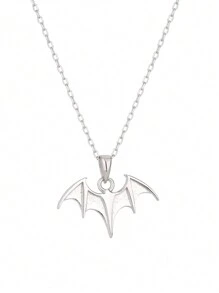 1入組925純銀動物蝙蝠吊墜項鍊,最棒的朋友/女友的特別時尚禮物 - 銀色 - 查看 4