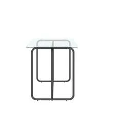 5-Piece Rectangle Dining Table Set, Tempered Glass Dining Table For Kitchen Room - Black - View 5