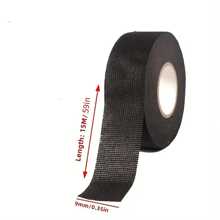 15m/Roll 9mm Wide High Temperature Resistant Flannel Cloth Tape - Adhesive Backed, Insulation, Heat & Wear Resistant, Noise Reducing, Suitable For Wire Harness, Home Improvement, Diy Projects - Black - View 2