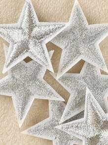 1套/10入組刺繡熱熨星星貼布,適用於衣服、帽子等配件diy