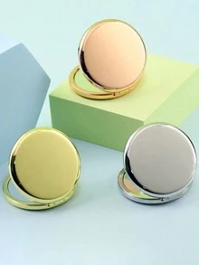 1pc Portable Mini Folding Mirror, Travel Mirror, Pocket Makeup Mirror, Random Color - Multicolor - View 2