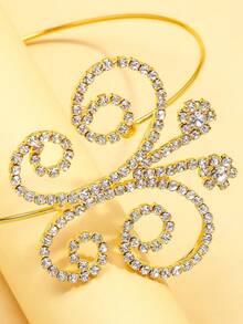 1件高端時尚金色蝴蝶臂環/新娘手鏈,鑲有鑽石,適合女性 - 金色 - 查看 5