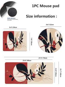 1個彩色圖案防滑遊戲與工作滑鼠墊,有4種尺寸可選 - 銀色 - 查看 4