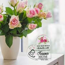 （媽媽,您可能握著我的手一會兒,但您永遠握著我的心）1 件透明亞克力心形牌,送給媽媽母女的母親節生日禮物- 謝謝您送給媽媽母女的禮物,來自兒子、女兒的可愛生日禮物,聖誕快樂生日結婚禮物,心形,壓克力裝飾標誌/牌匾,家居辦公桌辦公室裝飾 - 無色 - 查看 9