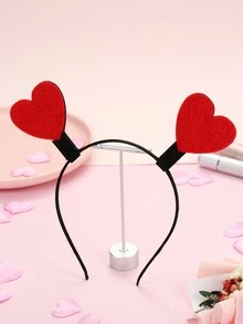 1pc Valentine'S Day Heart Decorated Headband Party Wedding Headpiece - Red - View 3