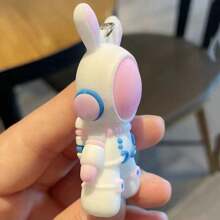 2 件新品太空兔子钥匙扣、情侣背包吊坠、汽车钥匙圈，配可爱兔子娃娃，适合情人节礼物 - 彩色 - 查看 5