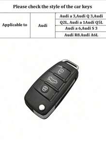 Pink Anti-Scratch Key Fob Cover + Key Shell Suit For Audi A3 Folding A1 Q3 Q2L TT Old A6 Q7 Q5 Cars - Pink - View 8