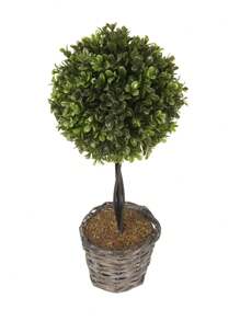 1 件人造黃楊木修剪球樹,16.5 英吋盆栽黃楊樹修剪人造植物灌木,適用於桌面裝飾 - 綠色 - 查看 9