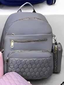 Women Fashion Backpacks - Grey - View 1