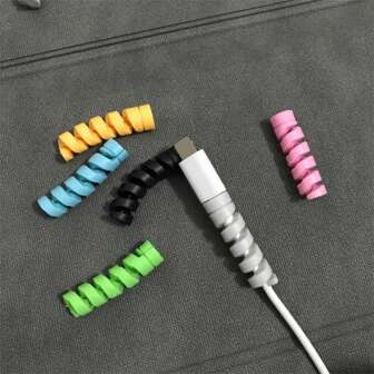 6pcs Charger Cable Saver: Snug Fit For All Cell Phones, Computers & Chargers - Compatible With Android Wires! Cable Organizer