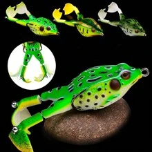 1pc Soft Frog Fishing Lures With Rotating Legs - Realistic Design For Increased Bites And Hookups - Green - View 1