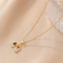 1pc Gold Heart Pendant Necklace, Minimalist Fashionable Elegant Vibe, Suitable For Daily Wear, Commute, Holidays, Gift (OPP Bag Packaging)