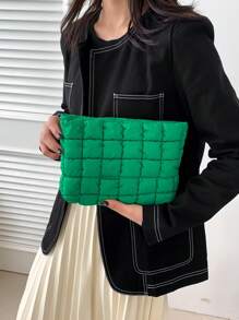 时尚多用途弹性绣花线网格化妆包休闲手拿包保暖羽绒迷你包化妆品收纳包化妆品收纳袋迷你袋旅行小化妆盒配件化妆架刷袋化妆容器化妆包旅行必需品女士配件旅行用品学校用品化妆包假日必需品化妆包化妆袋假日冬季返校用品 - 綠色 - 查看 6