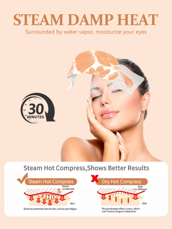 6 Pairs Of Lutein Sleeping Eye Mask, NonWoven SelfHeating Eye Masks