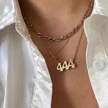 1條不分男女的不銹鋼幸運號碼項鍊,簡約鈦鋼111-999數字吊墜項鍊,歐美風格 - 數字 - 查看 7