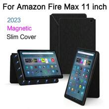 1 Pc Black Magnetic Slim Cover For Fire Max 11 Inch 2023 Tablet Firemax Smart Case Protective Shell Leather - Black - View 1