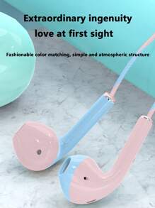 U19有線耳機具有雙色設計-粉藍 - 粉色 - 查看 6