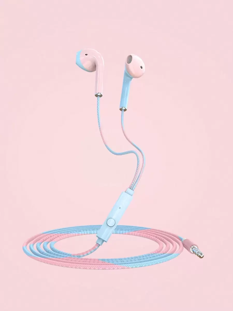 U19有線耳機具有雙色設計-粉藍 - 粉色 - 查看 1