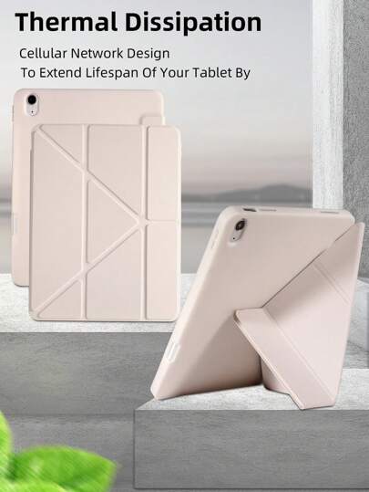 1pc Adjustable Angle Pink Tablet Protective Case With Pen Slot, Compatible With Ipadmini4/5/6/Mini7/9.7/10.2/10.5//Air4/Air5/10th/10.9/Pro11inch/Air11(M2)/Air13(M2)/Pro11(M4)/Pro13(M4) 2024, 12.9inch/IPad Air 13(M3 2025)/IPad Air 11-Inch (M3) 2025/IPad (A16) 11 Inch 11th Gen 2025, Pen Slot On Left Side For 9.7 And 10.2 Models, Right Side For Other Models