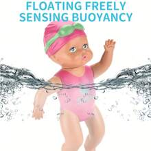游泳娃娃,游泳女孩浴缸玩具,發條運作紡織機浴缸游泳玩具,背泳、自由泳游泳玩具,水中玩具 - 粉色 - 查看 3