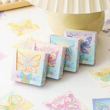 200pcs(1 Box) Ins-Style Gradient Yellow Butterfly Memo Pad, Cute And Simple Highly Attractive Memo Pad With No Stickiness, Suitable For Daily Use By Students, Mix Of Square Folding Paper And Origami In The Box - Yellow Gradient Butterfly (200 Photos) - View 5