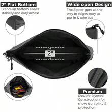 Multi-Functional Storage Bag With Zipper For Tools, Stationery, Documents, Etc. Outdoor Furniture For Tools, Supplies And Equipment - Black - View 5