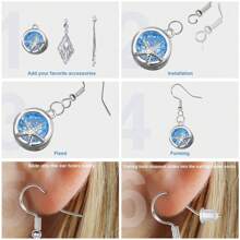 300入組低過敏銀色和金色耳環鉤套裝,耳環製作工具,包括低過敏耳鉤、耳扣和跳環等 - 300件 - 查看 4