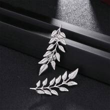 2pcs Popular Gold/Silver Tree Leaves Brooch, Shirt Collar Clip For Men And Women - Silver - View 1
