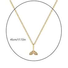 1pc Lightweight Uncommon Fish Tail Design Titanium Steel Necklace, Suitable For Women'S Daily Wear, Fashionable, Versatile & - Yellow Gold - View 5