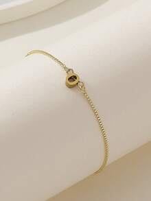 1pc Fashionable Minimalist English Letter Pendant Necklace - Gold - View 38