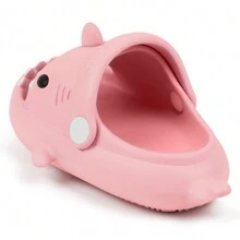 Girls Shark Slippers Boys Summer Cloud Sliders Sandals Cute Soft Lightweight Anti-Slip Beach Pool Shower Shoes Indoor Outdoor - 粉色 - 查看 5