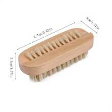 Multifunctional Wooden Nail Brush For Cleaning Fingernails And Toenails - Strong Cuticle Dust Cleaner - Yellow - View 5