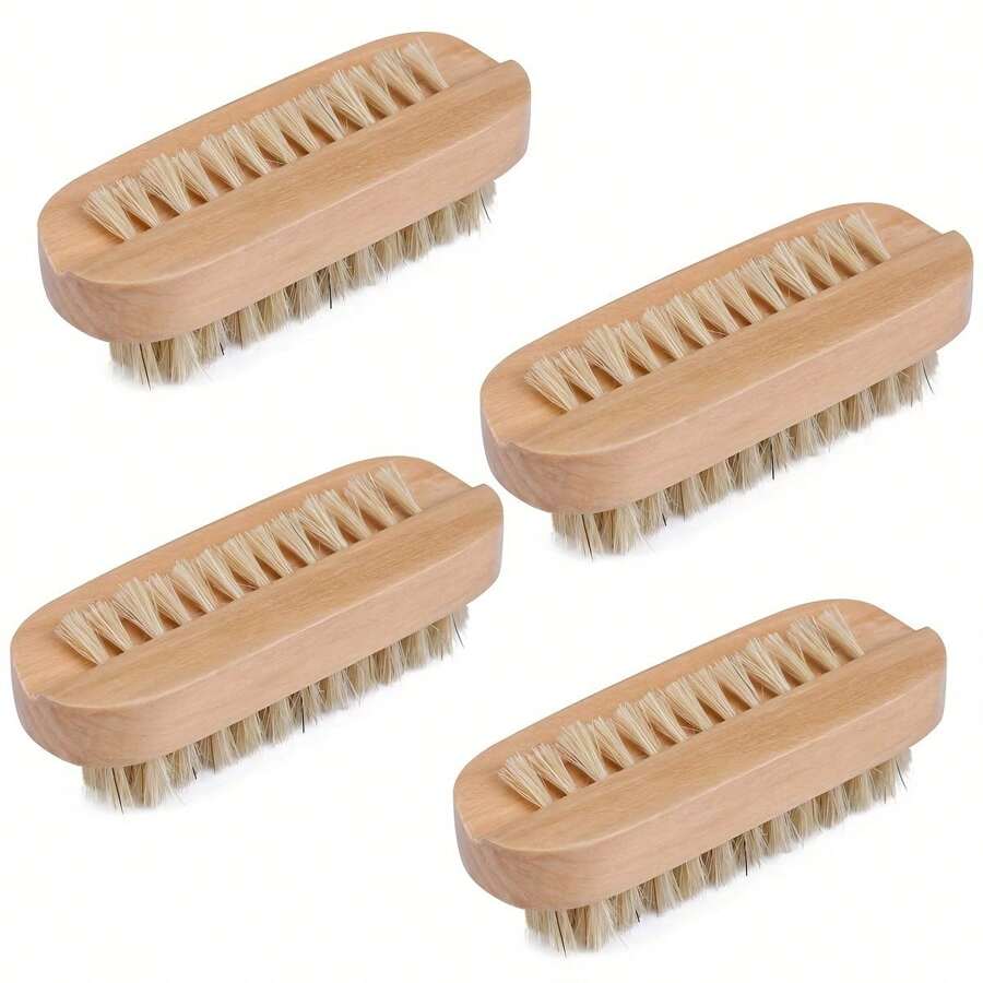 Multifunctional Wooden Nail Brush For Cleaning Fingernails And Toenails - Strong Cuticle Dust Cleaner - Yellow - View 1