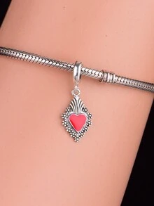 HuooNew 1入簡約925純銀王冠心形吊墜,適用於diy紀念日男女通用配飾,派對和宴會 - Q3245 - 查看 3